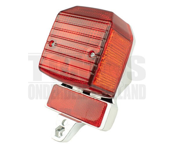 Tomos Achterlicht oud model met remlicht / oranje reflector chroom A3 / A35 DMP