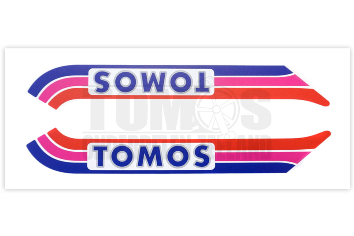 Tomos Stickerset standaard automatic paars blauw / roze / rood