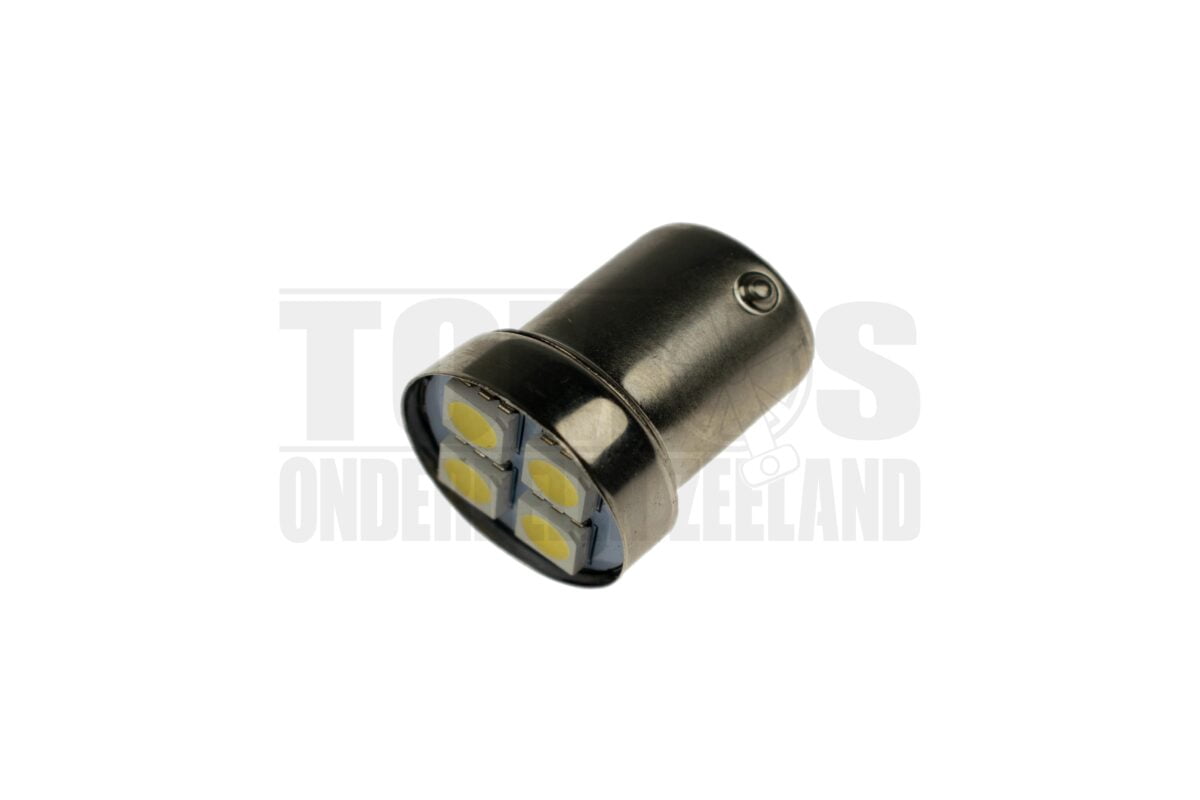 Lamp BA15s 12V 0.5 Watt LED 4 SMD wit (DC)