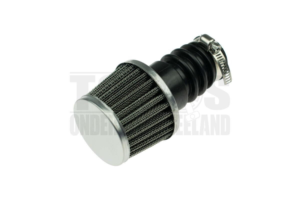 Powerfilter luchtfilter 30mm chroom met zwart voor 19mm / 20mm Bing