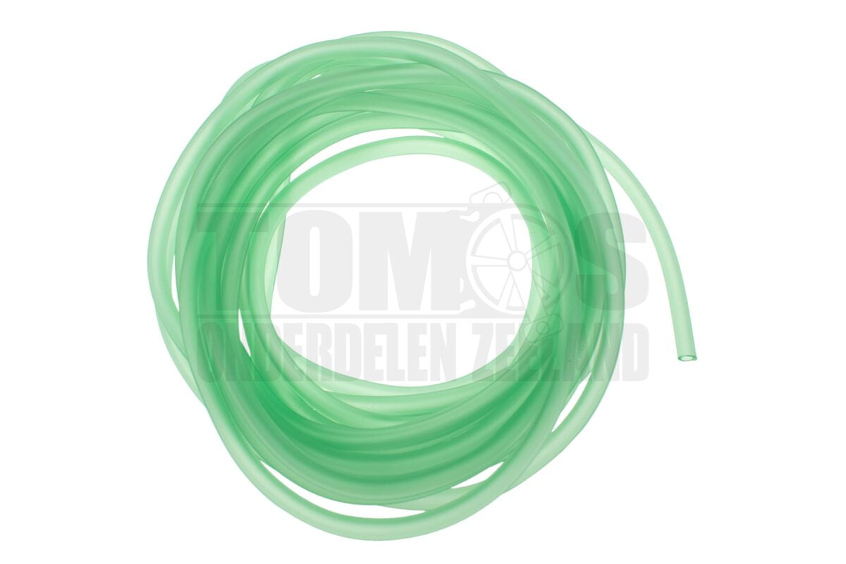 Olieslang silicone 3x5mm transparant groen per 1 meter RMS universeel