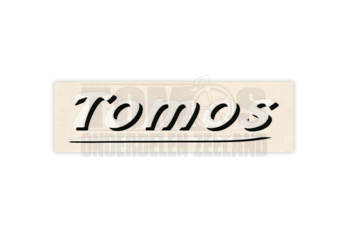 Tomos Sticker wit / zwart 10.5x3cm