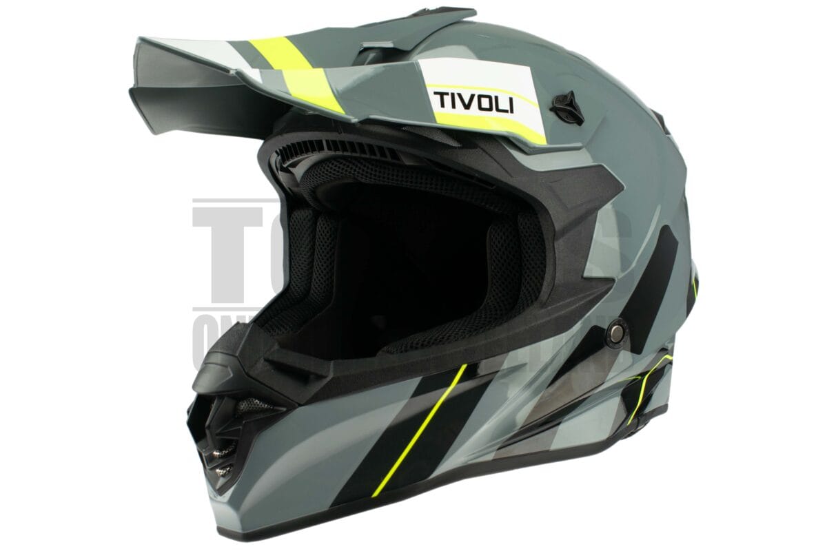 Helm Vito Crosshelm Tivoli nardo gray deco glans grijs / zwart wit